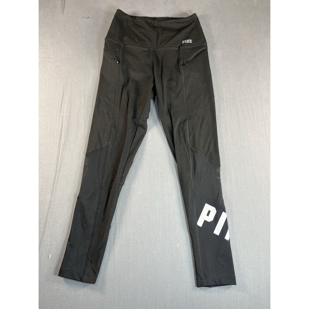 PINK Victoria's Secret Ultimate Women's Ankle Leggings Black Logo Size XS